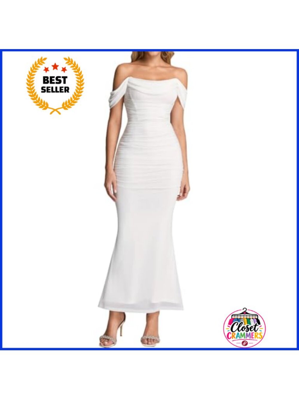 Off Shoulder Maxi Corset Formal Wedding Guest Dress
